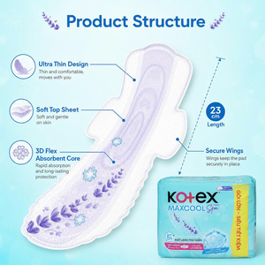 Kotex Max <b>Cool</b> Sanitary <b>Pads</b> Ultra Thin Wings 23cm , 20 pcs/Bag, | Premium Feminine Hygiene Products - Product Image 3