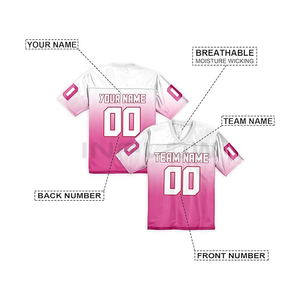 Custom High Quality 220g Polyester Heat-Transfer Printed Letter Front Name American Football Jersey Short Plus Size Top - Product Image 5