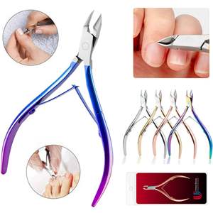 Cortacutículas Profesional de Acero Inoxidable con Hoja Curva de 10 cm y Color Degradado, Herramienta de Pedicura para Eliminar Piel Muerta de los Dedos - Product Image 4