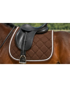 Nouvelle arrivée : tapis de selle tout usage pour chevaux, design équin, marron chocolat, matelassé losanges, logo brodé. - Product Image 5