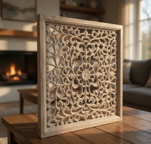 Square MDF Wall Decal Handcrafted Traditional Design <b>Decorative</b> Wall Hanging Artistic Home Interior Accent Diwali Birthday - Product Image 3