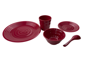 Vajilla Ecológica de Plástico Moldeado por Inyección MIT Precision PGT: Tazas, Tazones, Cucharas y Platos - Rojo Clásico - Product Image 3