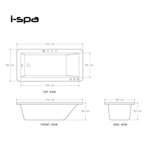 ICON Modern Acrylic Bathtub with Massage and White Finish for Hotel Villa and Spa use - Product Image 5