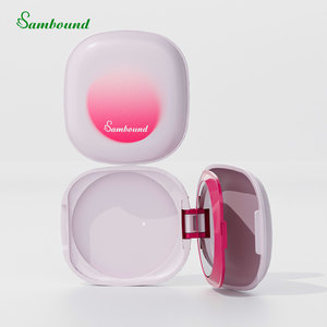 Manufacturer Pink <b>Matte</b> <b>Blush</b> Cosmetic Packaging With A Compartment Cute Single-color Compact Powder Case 58.5mm - Product Image 2