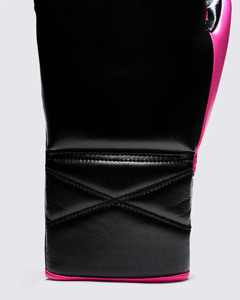 Five B Hot Selling Black & Pink Leather Boxing Gloves Lace-Up Wrist Closure Unisex Boxing Gear for Boxing Training and Sparring - Product Image 2