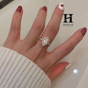 <b>Custom</b> 14K Rose Gold 2ct Pear Cut Lab Grown Diamond Engagement <b>Ring</b> IGI Certified Pear Shape Halo Diamond <b>Ring</b> for Women - Product Image 5