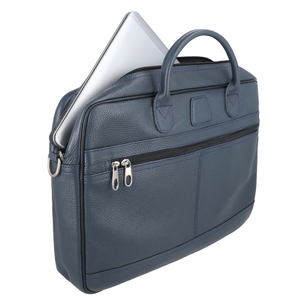 Navy Blue Laptop Leather <b>Bag</b> Handmade Genuine Leather Executive Office Briefcase with Organized Compartments Travel <b>Bag</b> - Product Image 2