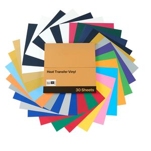 Lot de 30 vinyles thermocollants de couleurs assorties, 12 x 12 pouces, faciles à découper, pour accessoires de bricolage - Product Image 2