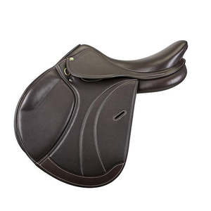 Selle d'obstacle anglaise avec arceau en bois, construction en cuir et quincaillerie nickelée - Product Image 1