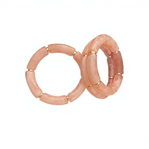 Vintage Resin Wrist Bangle <b>Bracelet</b> Stackable Lightweight Handmade Fashion Bangles Carved Floral Design <b>Crystal</b> Rhinestone - Product Image 1