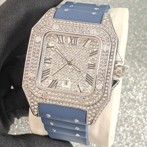 Relojes de Diamantes para Hombre, Reloj de Pulsera de Cuarzo Dorado con Correa de Goma Casual, Cuadrado, con Números Romanos, Moda Masculina, Gran Venta 2026 - Product Image 5
