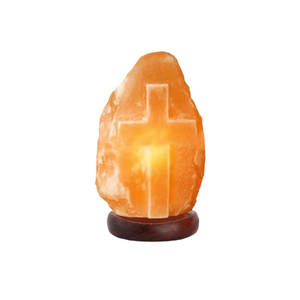 Lampe spirituelle en forme de croix en sel de l'Himalaya, bienfaits pour la guérison et la santé, lumière ionisante en sel rose pour les passionnés de décoration et les spas - Product Image 1