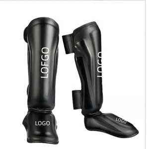 100% Genuine Leather Boxing Shin Guards High Quality Leg Protector Shin Pad Best Selling Muay Thai Training Equipment Leg Guard - Product Image 1