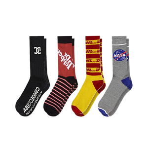 OEM Crew Men Tube Calcetines Customize Knitted Embroidered Design Made Embroidery Custom logo Cotton Sport Athletic <b>Socks</b> - Product Image 1