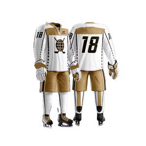 Ensembles d'uniformes de hockey sur glace unisexes de haute qualité, 100 % nylon, style sportif, confortables, respirants, design personnalisé, vente chaude - Product Image 2