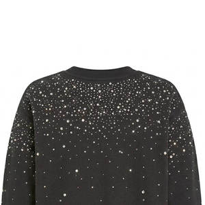 เสื้อสเวตเชิ้ตคอกลมสีดำแบบยูนิเซ็กซ์ ปรับแต่งได้ พร้อมลายจุดกลิตเตอร์ ทรงปกติ สวมใส่สบาย เหมาะสำหรับฤดูหนาว ผลิตจากผ้าฝ้ายถัก - Product Image 5