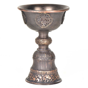 Handcrafted brass multi-slot incense stick holder stand with <b>side</b> curved handle, available at wholesale prices. - Product Image 6