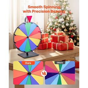 Ruota della Fortuna Girevole da 12 Pollici con Supporto da Tavolo, Roulette della Fortuna con 2 Pennarelli Cancellabili e 6 Scomparti - per Premi e Promozioni - Product Image 3