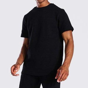 Ensemble deux pièces décontracté d'été pour hommes, sur mesure, respirant, tricoté uni, t-shirt et short, service OEM, couleur contrastée - Product Image 5