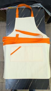 Custom Simple Large Sized Cotton Bib <b>Apron</b> Sleeveless Design Functional Pockets Workwear for Kitchen Baking and Home Use - Product Image 6