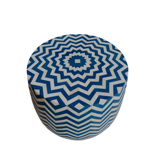 Table d'appoint ronde Art Déco en os incrusté noir et blanc, faite à la main, pour la décoration intérieure, vente en gros - Product Image 6