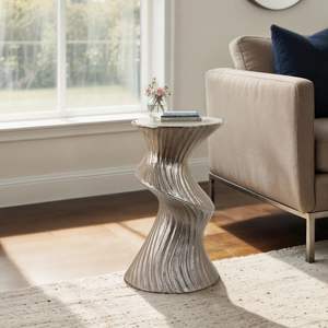 Mesa Auxiliar Metálica Pequeña Contemporánea con Estante de Almacenamiento y Diseño Compacto para Apartamentos y Muebles de Estudio - Product Image 2