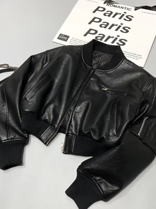OEM Wholesale High Street American Retro Spice Girl Cotton <b>pilot</b> Thickened Distressed Leather Waterproof Men's Bomber <b>Jacket</b> - Product Image 5