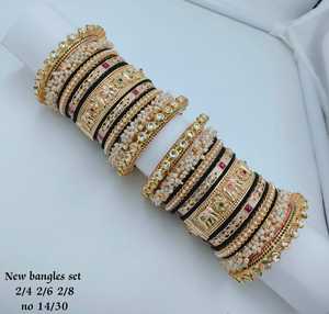 PADMAWATI <b>BANGLES</b> PRIVATE LIMITED High Quality Brass 2m <b>Gold</b> Plated Multi Color Indian Traditional Women's <b>Bangles</b> <b>Set</b> Wedding - Product Image 2