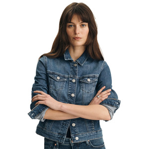 Chaqueta de Mezclilla Azul de Manga Larga para Mujer, Estilo Casual, Primavera-Otoño, Fabricación Personalizada de Alta Calidad - Product Image 4
