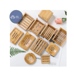 VENTES CHAUDES |   Support à Savon en Bambou, Plateau de Rangement en Bois pour Salle de Bain et Douche – Collection Blue Lotus - Product Image 3