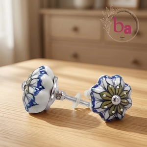 Beads Art <b>Ceramic</b> Melon Shape Industrial Design Furniture Cabinet <b>Knobs</b> & Drawer Handles with Easy Installation - Product Image 1