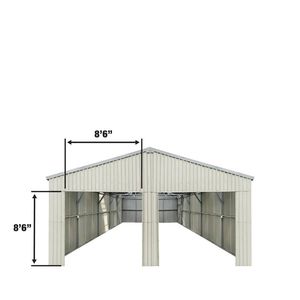 Garage Doppio in Metallo 25FT X 33FT con Porta Laterale - Modello Sostituito TMG MS2630 2641 per Uso Carport o Capanno Attrezzi - Product Image 5