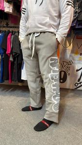 Custom Made Streetwear Flared Cotton Fleece Sweatpants Men's Embroidery Logo Staked <b>Trouser</b> for Men - Product Image 3