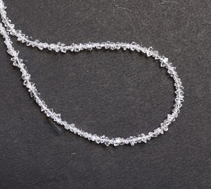 ลูกปัดควอตซ์เฮอร์คิเมอร์สีขาวใส AAA ขนาด 3-3.5 มม. ลูกปัดพลอยควอตซ์เฮอร์คิเมอร์แบบหยาบ คริสตัลเพชรธรรมชาติ - Product Image 5