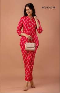 Conjunto de Pijama Elegante para Mujer, Tejido en Rayón Estampado, Top de Manga Tres Cuartos y Pantalón, Ropa de Dormir Cómoda - Product Image 2