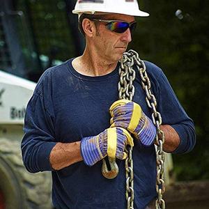 Cuero de piel de vaca dividido guantes de trabajo de los hombres de estilo personalizado guantes de seguridad de cuero - Product Image 4