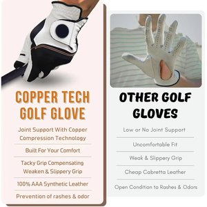 Gants de golf personnalisés en cuir Cabretta souple pour homme et femme, antidérapants, pour sports de plein air, prix d'usine, accessoires de golf OEM/ODM - Product Image 5