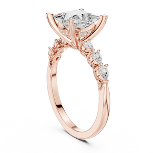 14K Yellow Gold Engagement Ring IGI Certified Lab Grown Diamond 2 CT Princess Cut Ring for Anniversary Wedding - Product Image 5