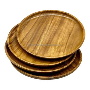 Plato de mango de madera de acacia pulido personalizado al por mayor vajilla y vajilla ecológica para el hogar para fiestas cargador grabado - Product Image 3