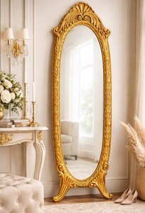 Espejo de Pared Dorado Barroco de Cuerpo Entero con Marco Ornamentado |   Decoración de Lujo - Product Image 2