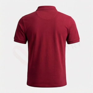 Polo en coton à manches courtes pour homme, logo brodé, coupe classique, couleur unie, tissu tissé - Product Image 2