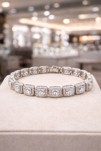Premium Cushion Cut Lab Grown Diamond Tennis <b>Bracelet</b> 10KT Gold Luxury Iced Out High End Party Wear Gift Jewelry Elegant Design - Product Image 4