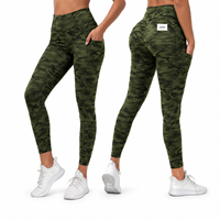 Leggings de Cintura Alta con Bolsillos y Camuflaje para Mujer, Pantalones de Yoga Transpirables de Secado Rápido, Ropa Deportiva de Compresión OEM