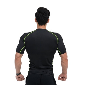 Alta calidad al por mayor ropa de gimnasio logotipo personalizado transpirable compresión transpirable gimnasio Atlético camiseta de secado rápido Deporte Camiseta - Product Image 4