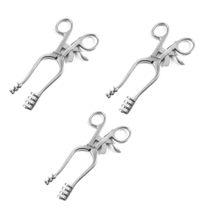 High Quality 3 Pcs Wests S/R Retractor 14cm, 3x4 sharp prongs Micro Neuro & Plastic surgery German Steel Surgical <b>Instruments</b> CE - Product Image 1