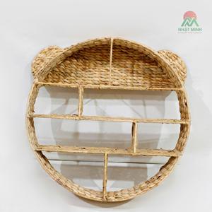 Panda-Shaped Rattan Storage <b>Basket</b> <b>Round</b> Three-Layer Organizer for Living Room Novelty Design Easy Cleaning Standing Type - Product Image 2