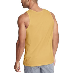 Camiseta sin mangas para hombre con abertura en el escote, 100% algodón, corte holgado, dobladillo curvo, estilo casual - Product Image 2