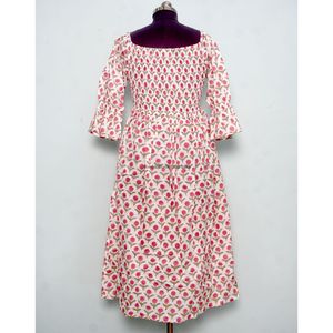 เดรสยาวทรงสี่เหลี่ยมคอวี ผ้าฝ้าย 100% คุณภาพเยี่ยม เป็นมิตรต่อสิ่งแวดล้อม ระบายอากาศได้ดี เหมาะสำหรับฤดูร้อน สวมใส่สบาย น้ำหนักเบา - Product Image 6