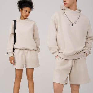 ชุดฮู้ดดี้และกางเกงขาสั้นพิมพ์โลโก้ตามสั่งสำหรับผู้ชาย สไตล์ลำลองสำหรับใส่ทุกวัน ชุดสองชิ้นสำหรับผู้ชาย - Product Image 3