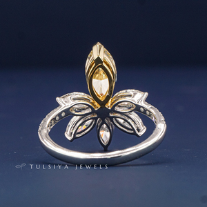 แหวนเพชรทองคำแท้ 14K สำหรับผู้หญิง แหวนหมั้นเพชรเลี้ยงในห้องปฏิบัติการ ดีไซน์เรียบหรู ของขวัญเครื่องประดับชั้นดี - Product Image 6